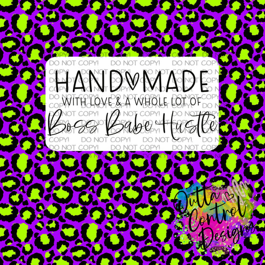 Handmade Boss Babe Hustle Thermal Sticker (25 per order)