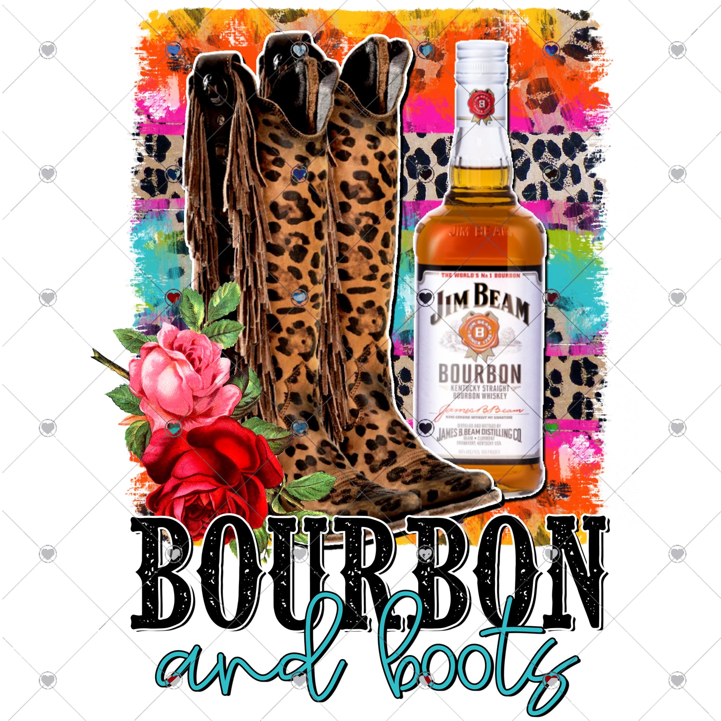 Bourbon and Boots Ready To Press Sublimation and DTF Transfer