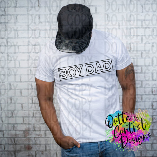 Boy Dad Single Color Ready to Press Sublimation and DTF Transfer