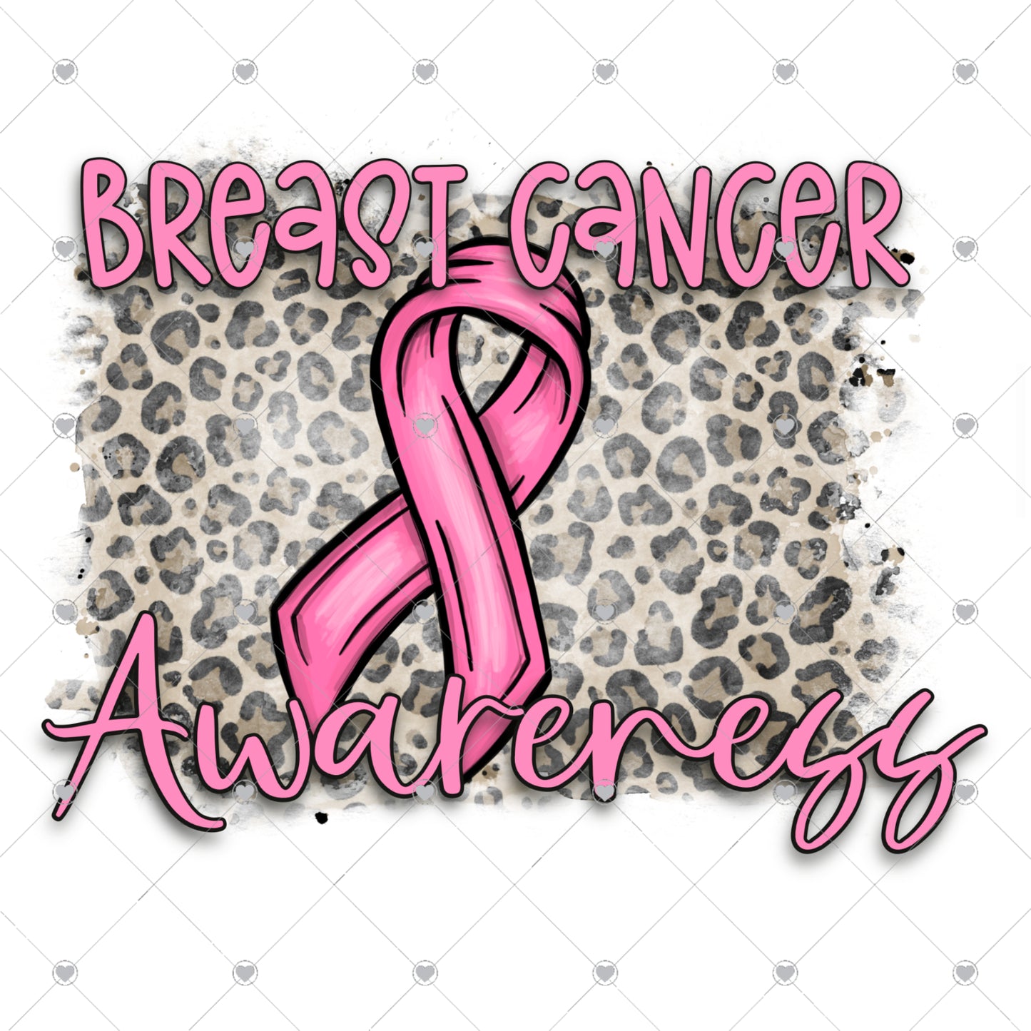 Breast Cancer Awareness Leopard Ready To Press Sublimation and DTF Transfer