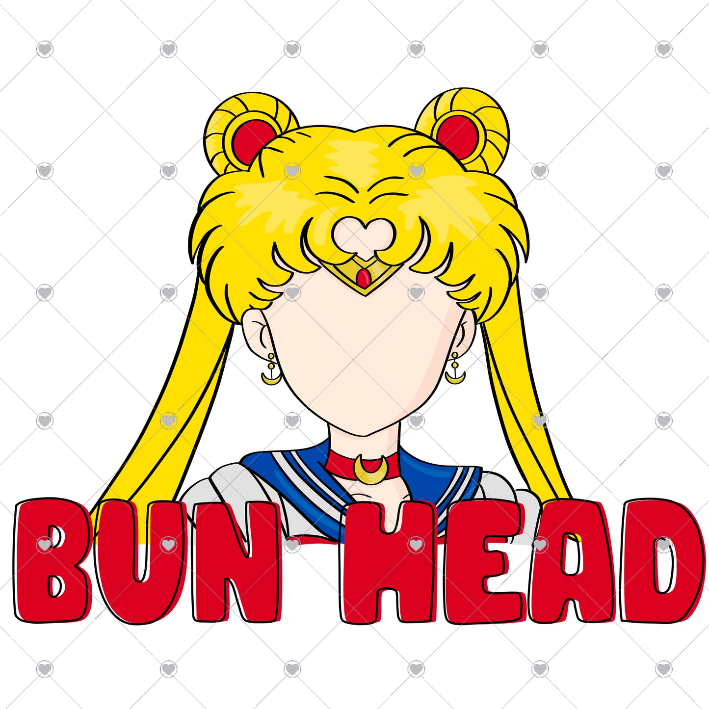 Bun head Ready To Press Sublimation and DTF Transfer