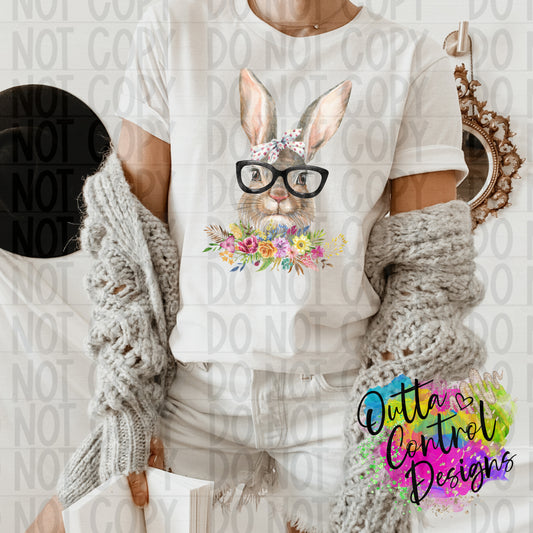 Bunny with Glasses Ready To Press Sublimation and DTF Transfer