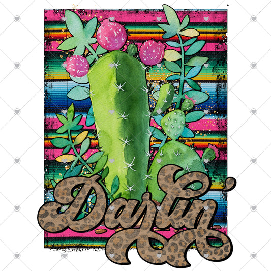 Cactus Darling Ready To Press Sublimation and DTF Transfer