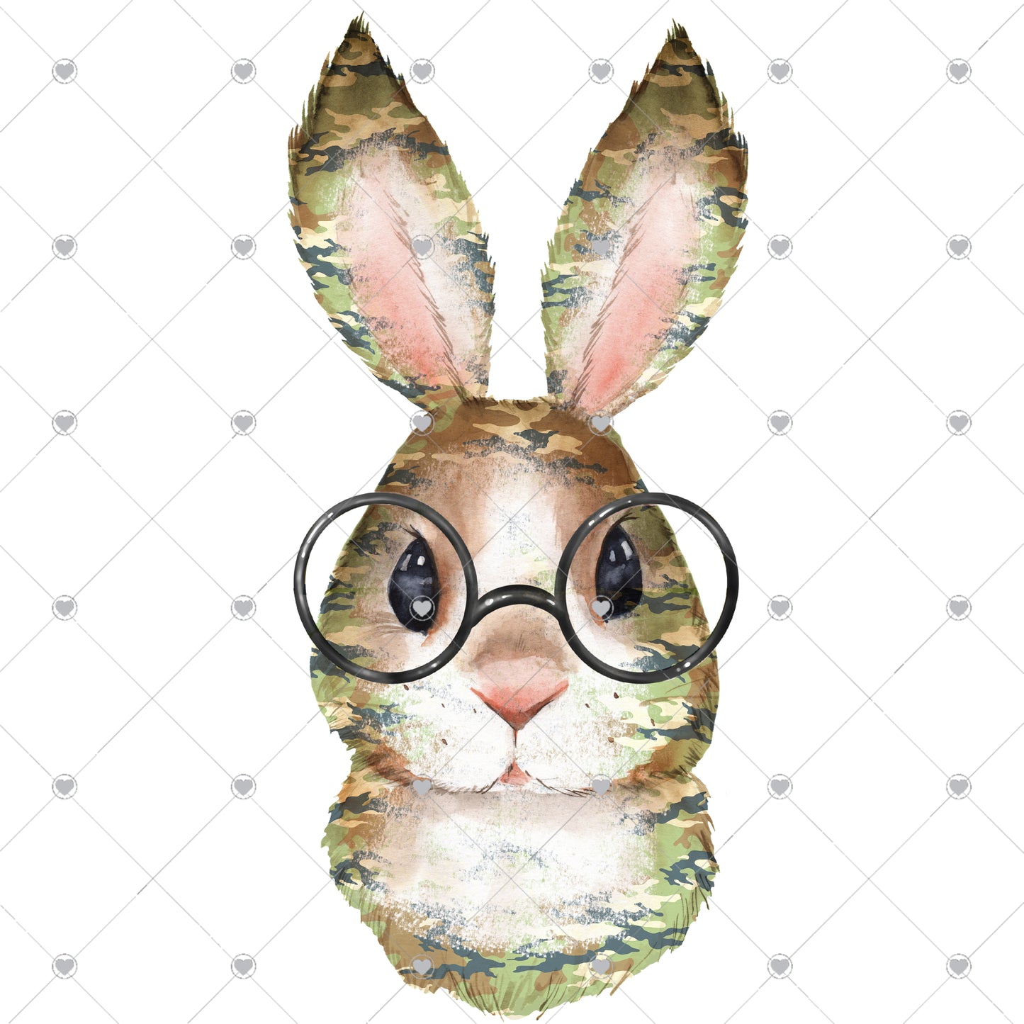 Camo Bunny Ready To Press Sublimation and DTF Transfer