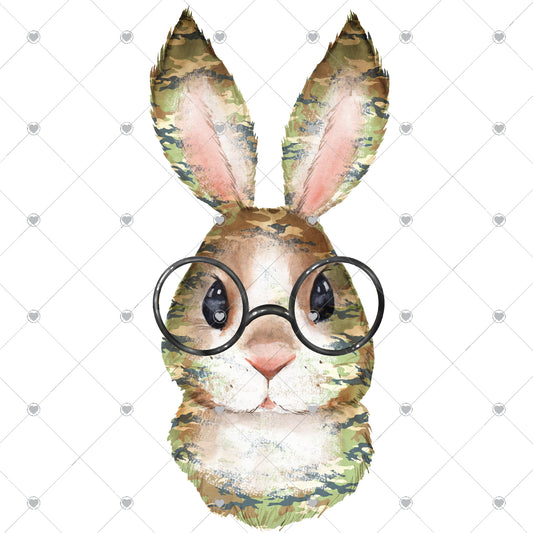 Camo Bunny Ready To Press Sublimation and DTF Transfer