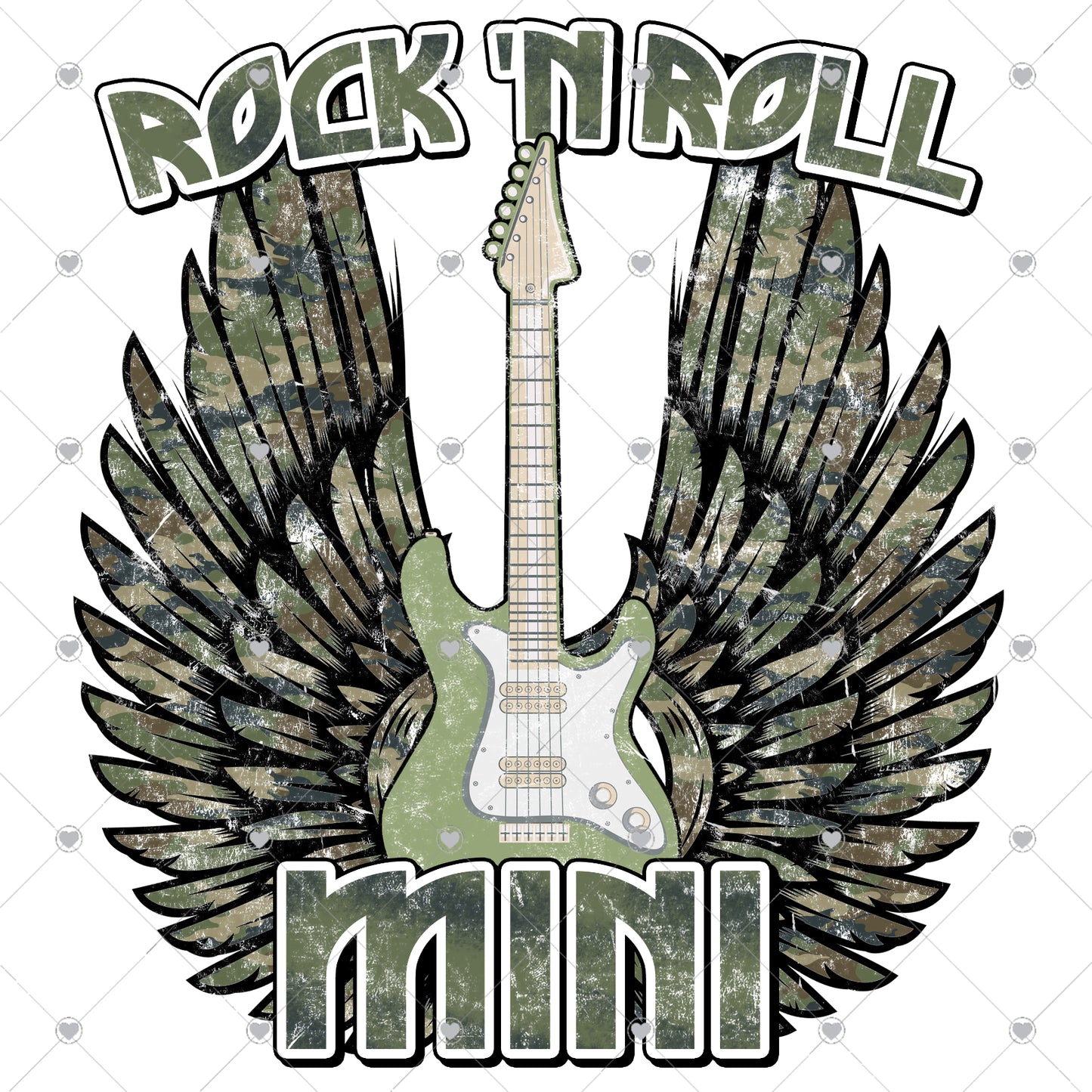 Camo Rock N Roll Mini Ready To Press Sublimation and DTF Transfer