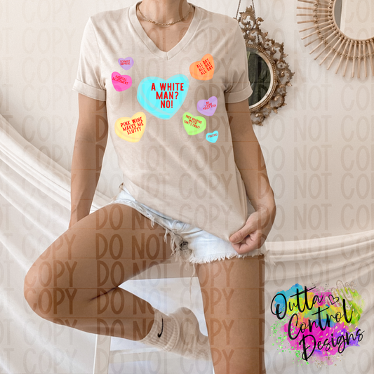 Candy Hearts | 4 Ready To Press Sublimation and DTF Transfer