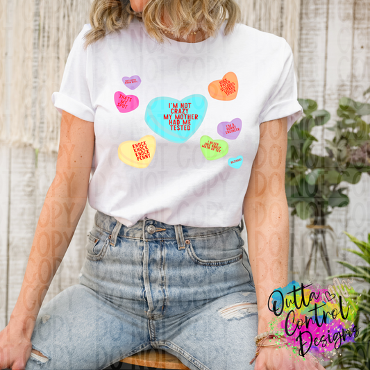 Candy Hearts | 9 Ready To Press Sublimation and DTF Transfer