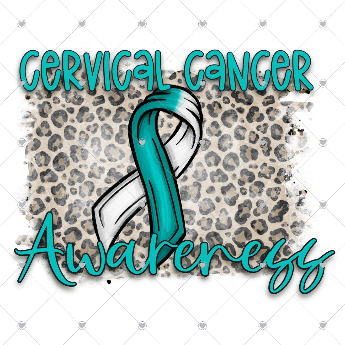 Cervical Cancer Awareness Leopard Ready To Press Sublimation and DTF Transfer