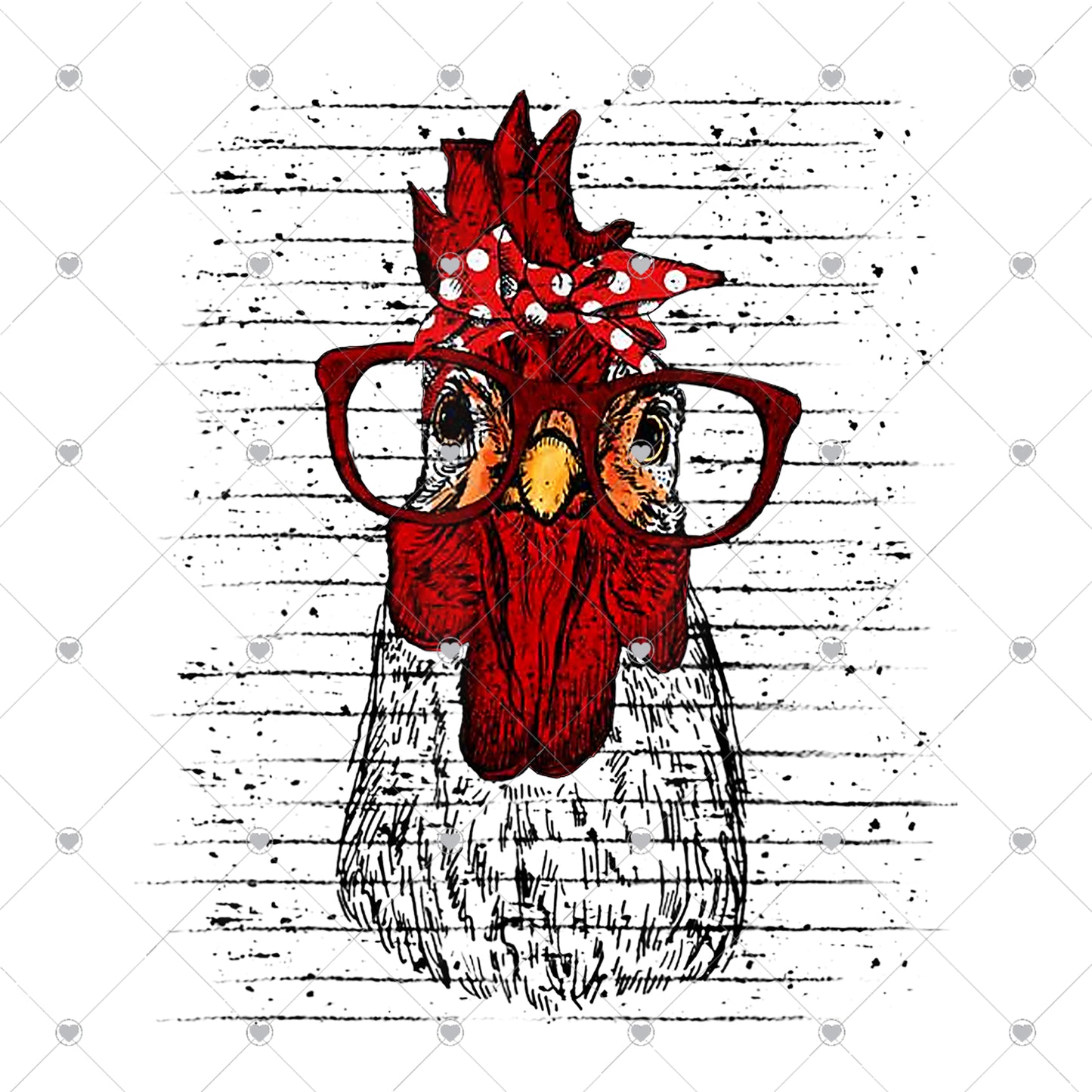 Chicken with Bandana Ready To Press Sublimation and DTF Transfer
