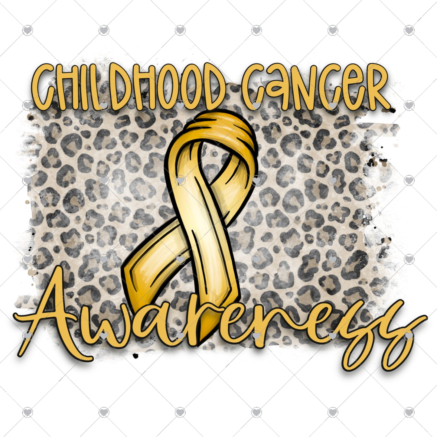 Childhood Cancer Awareness Leopard Ready To Press Sublimation and DTF Transfer