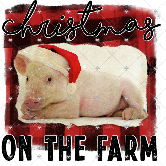 Christmas At The Farm | Pig Ready To Press Sublimation and DTF Transfer