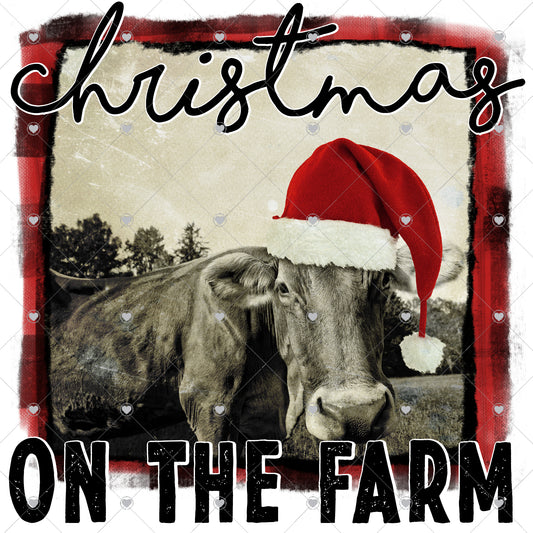 Christmas At The Farm | Cow Ready To Press Sublimation and DTF Transfer