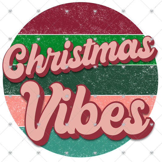 Christmas Vibes Retro Ready To Press Sublimation and DTF Transfer