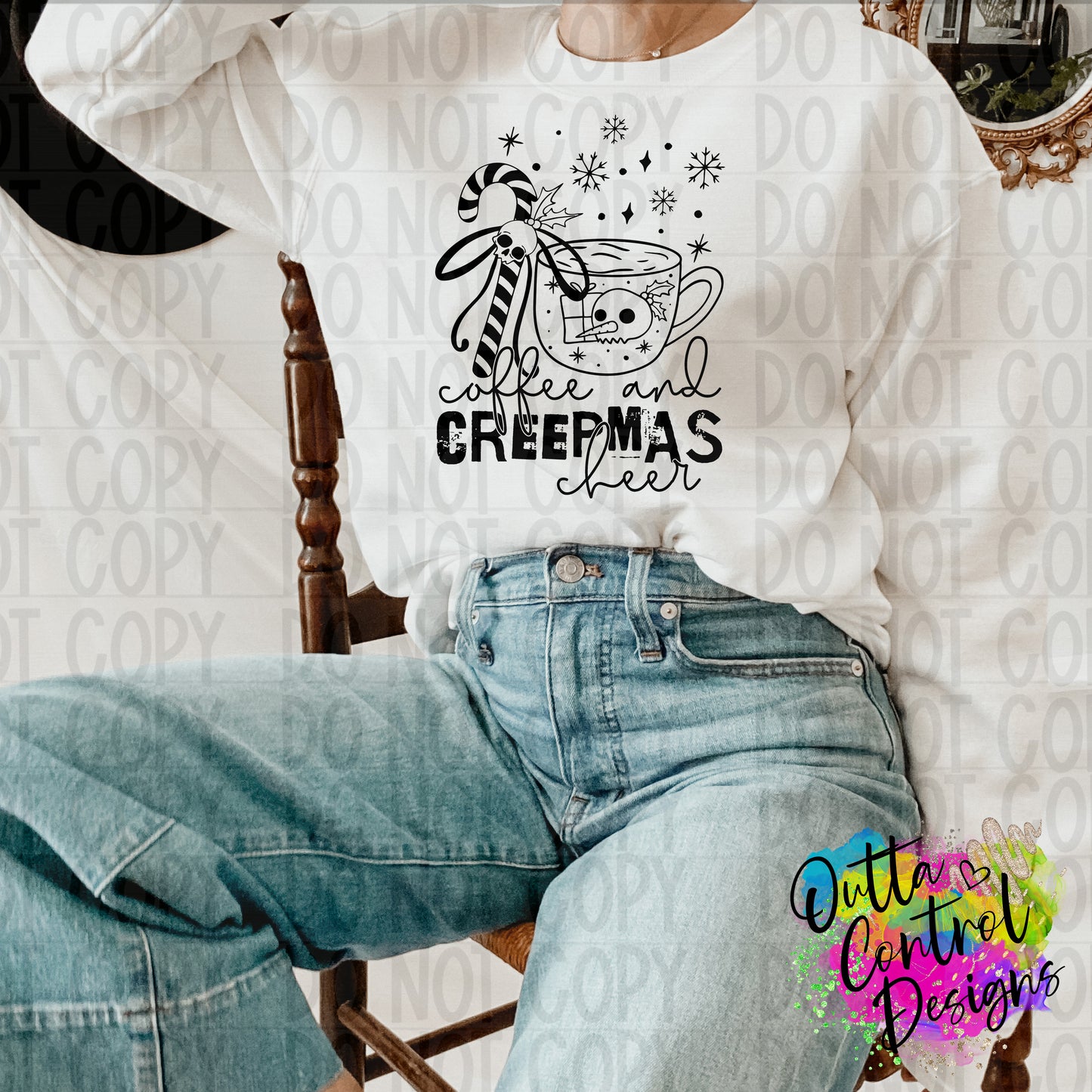 Coffee and creepmas cheer Ready To Press Sublimation and DTF Transfer