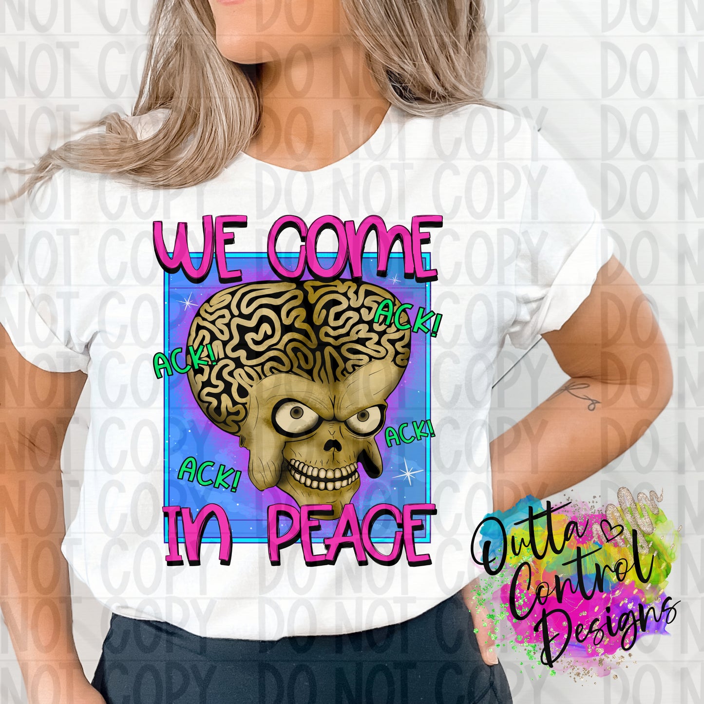 Peace Alien Ready to Press Sublimation and DTF Transfer