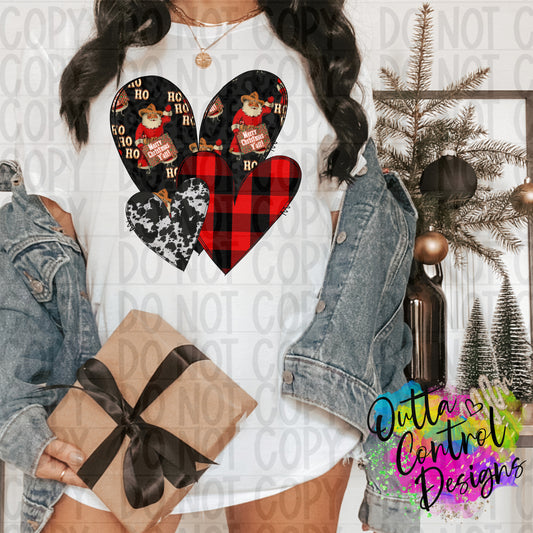 Country Christmas Heart Ready To Press Sublimation and DTF Transfer