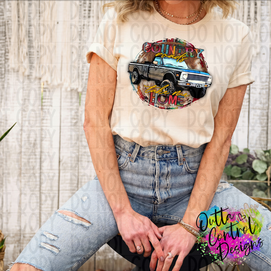 Country Roads Take Me Home | Truck Serape Ready To Press Sublimation and DTF Transfer