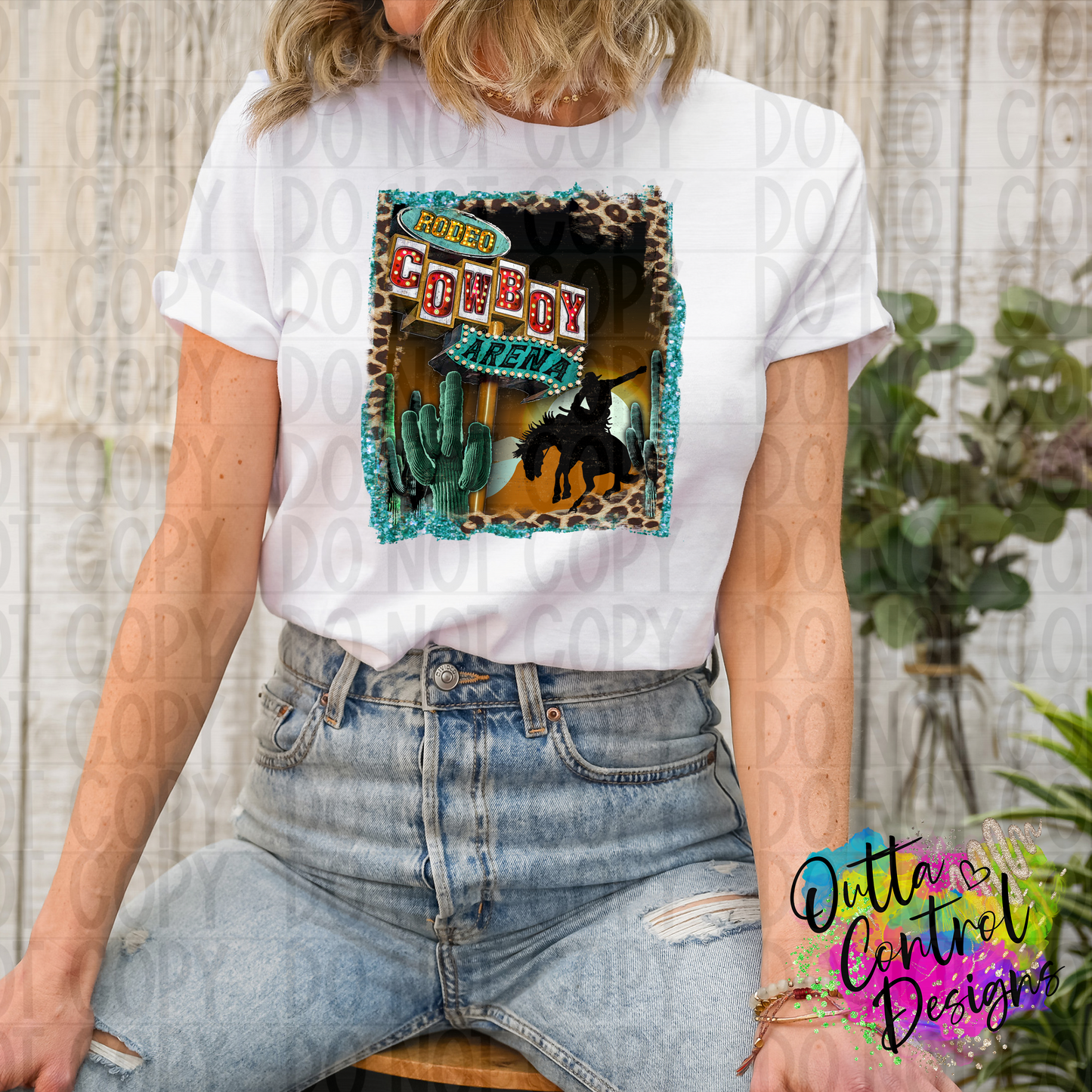 Cowboy Rodeo Arena | Leopard Ready To Press Sublimation and DTF Transfer