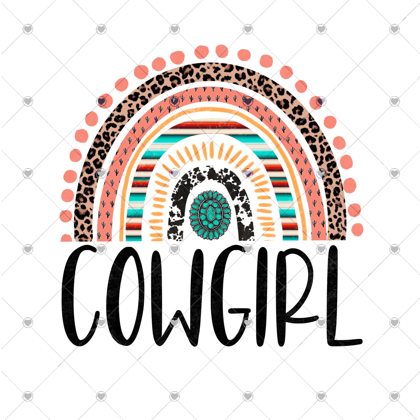 Cowgirl Rainbow Ready To Press Sublimation and DTF Transfer