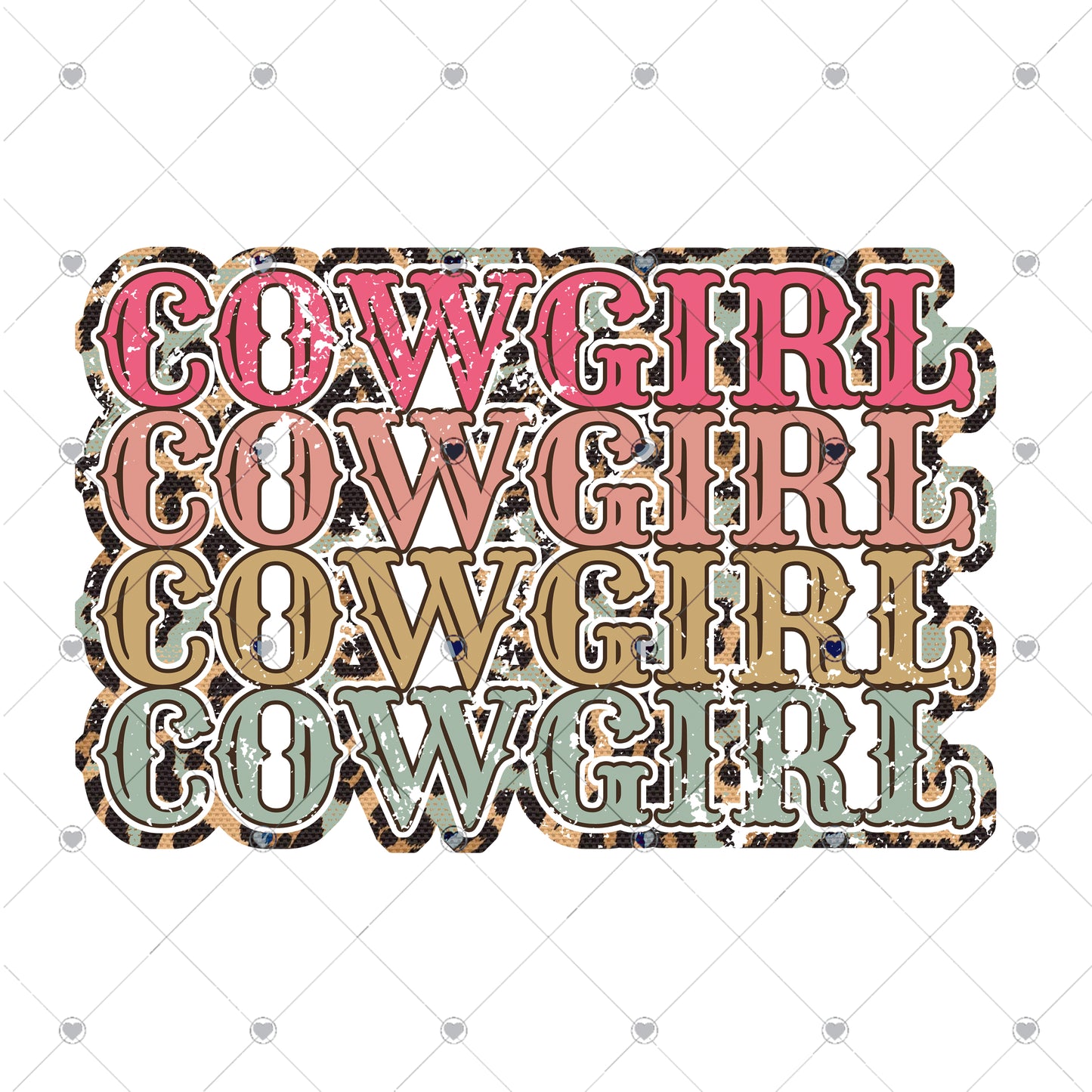 Cowgirl Repeating Ready To Press Sublimation Transfer