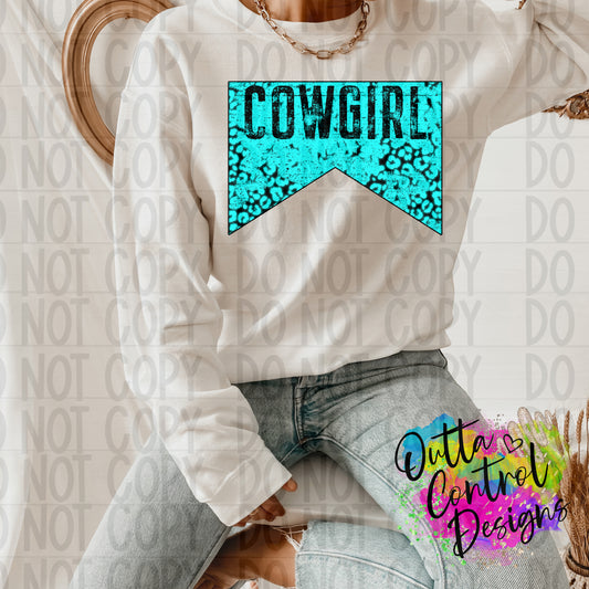 Cowgirl | Turquoise Ready to Press Sublimation and DTF Transfer