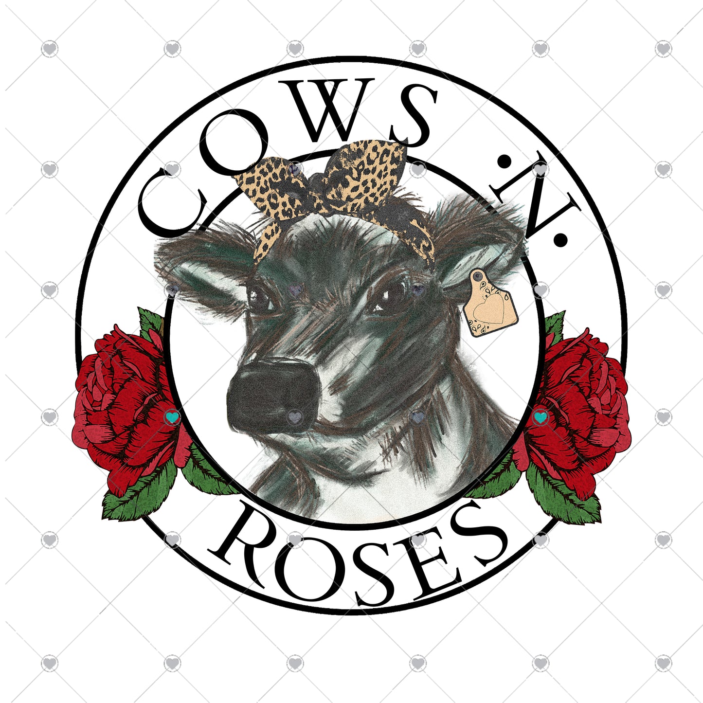 Cows n Roses Ready To Press Sublimation and DTF Transfer