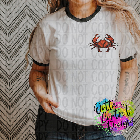 Crab Pocket Design Ready To Press Sublimation and DTF Transfer