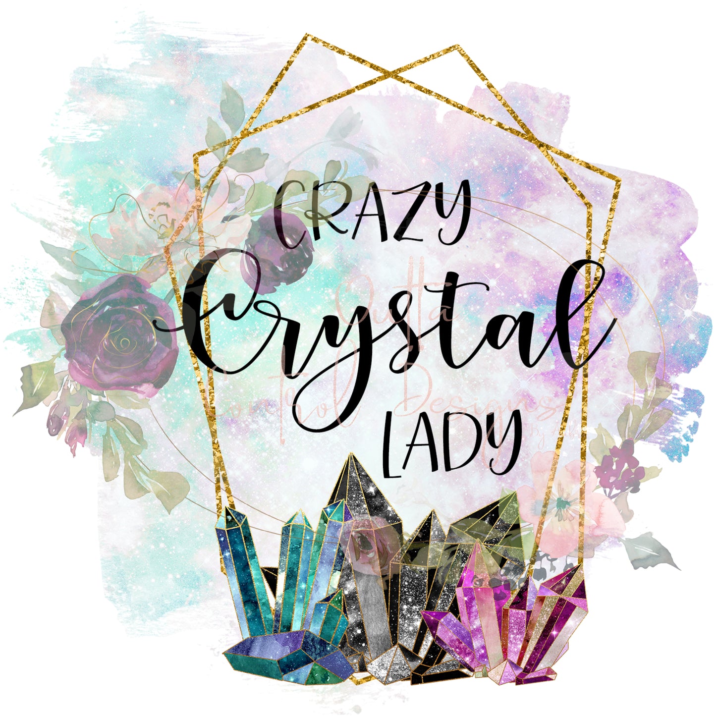 Crazy Crystal Lady Ready To Press Sublimation Transfer