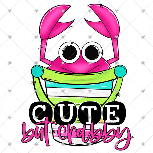 Cute But Crabby Pink Ready To Press Sublimation Transfer