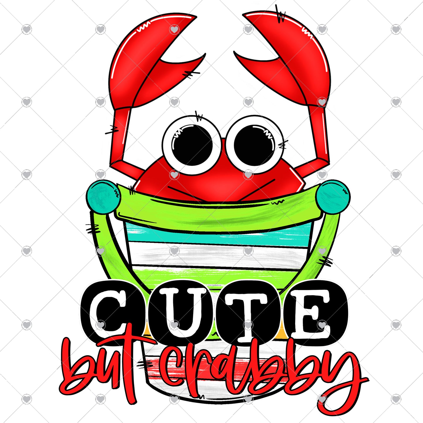 Cute But Crabby Red Ready To Press Sublimation Transfer