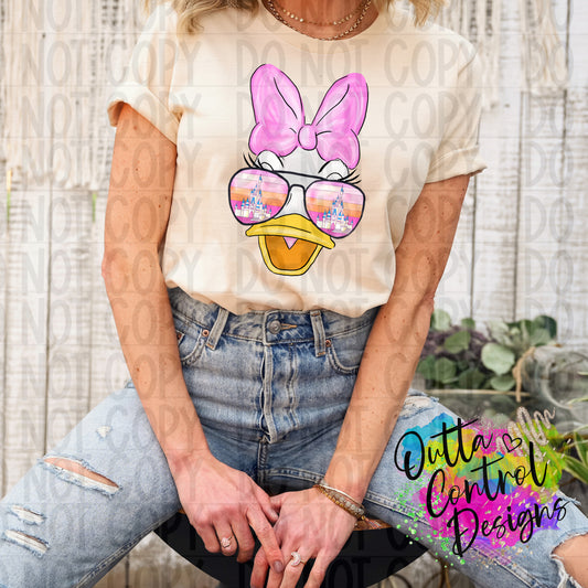 Girl Duck with Sun Glasses Ready To Press Sublimation and DTF Transfer