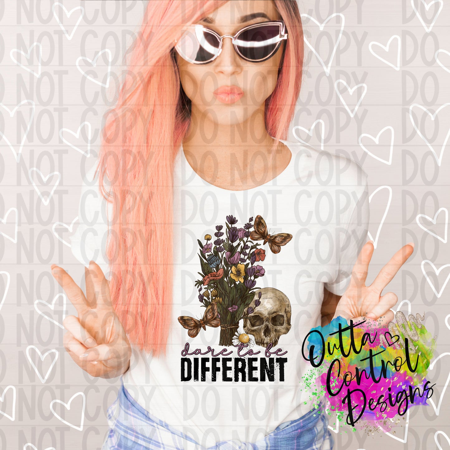 Dare to be Different Skull Ready to Press Sublimation and DTF Transfer