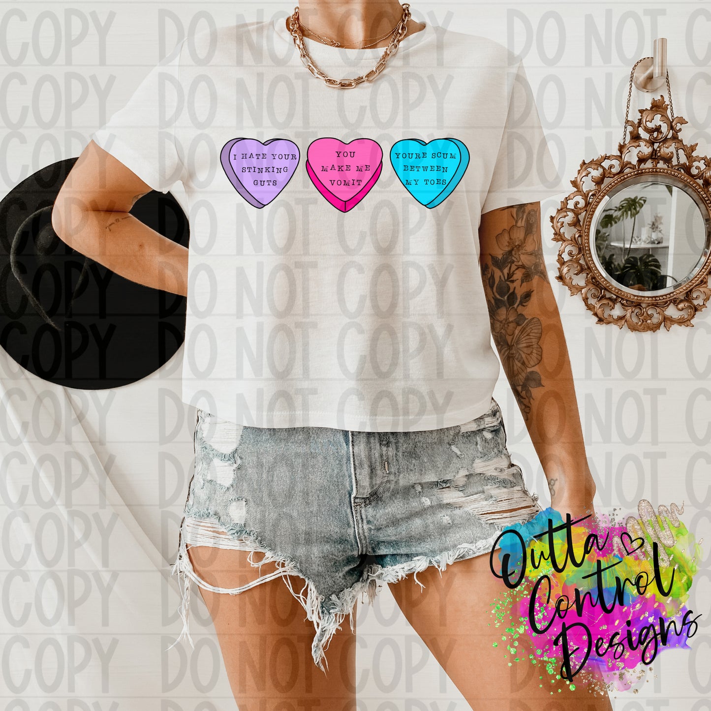 Darla Hearts Ready To Press Sublimation and DTF Transfer