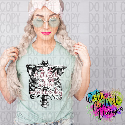 Dead Inside but Valentine's Day | Pink Ready to Press Sublimation and DTF Transfer