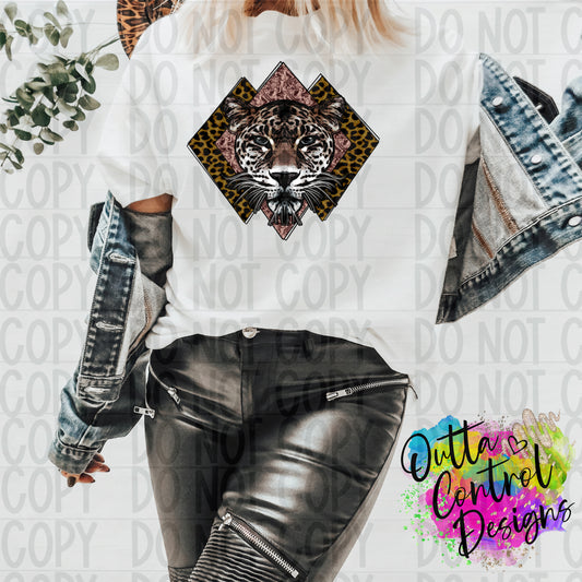 Diamonds Leopard Ready to Press Sublimation and DTF Transfer