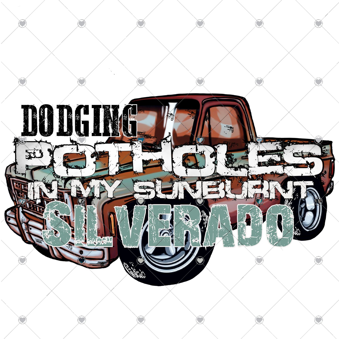Dodging Potholes Ready To Press Sublimation Transfer