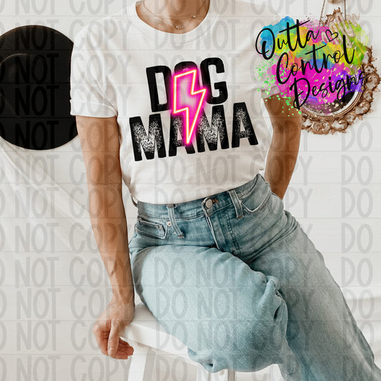 Dog Mama Neon Bolt Ready To Press Sublimation and DTF Transfer