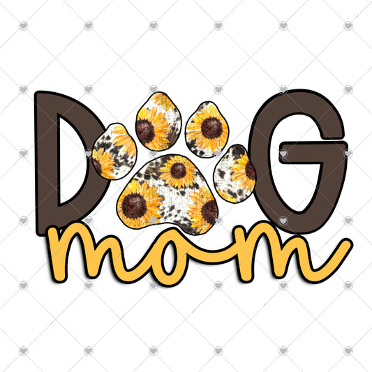 Dog Mom Sunflower Ready To Press Sublimation and DTF Transfer