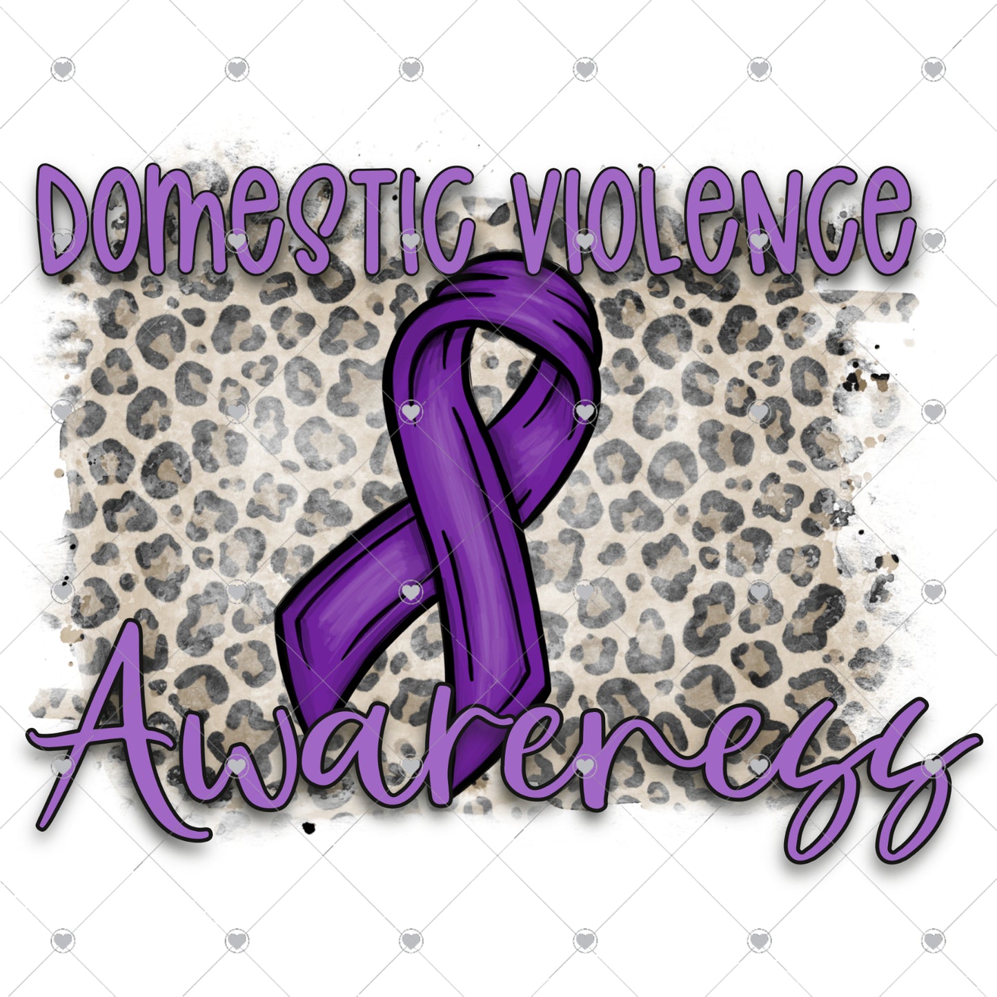 Domestic Violence Awareness Leopard Ready To Press Sublimation and DTF Transfer