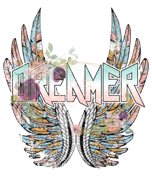 Dreamer Wings Ready To Press Sublimation and DTF Transfer