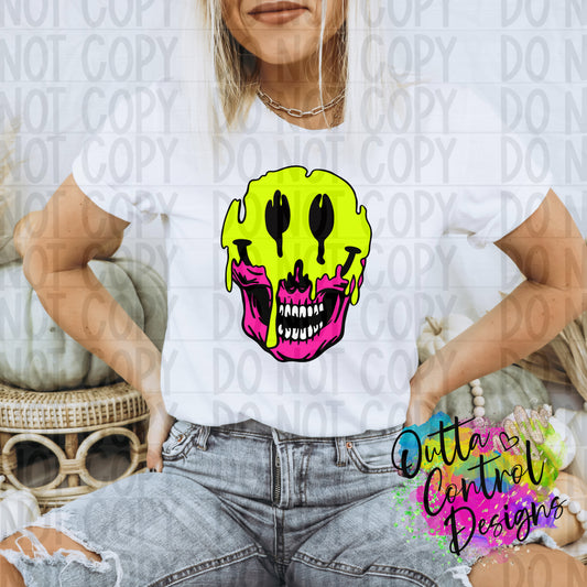 Dripping Skull Ready to Press Sublimation and DTF Transfer
