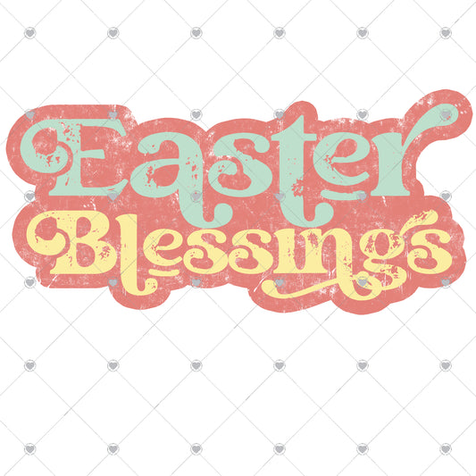 Easter Blessings Green/Orange Ready To Press Sublimation and DTF Transfer