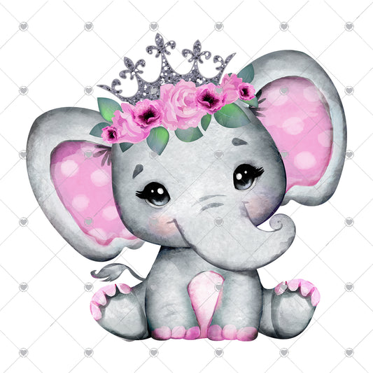 Elephant with Crown Ready To Press Sublimation and DTF Transfer