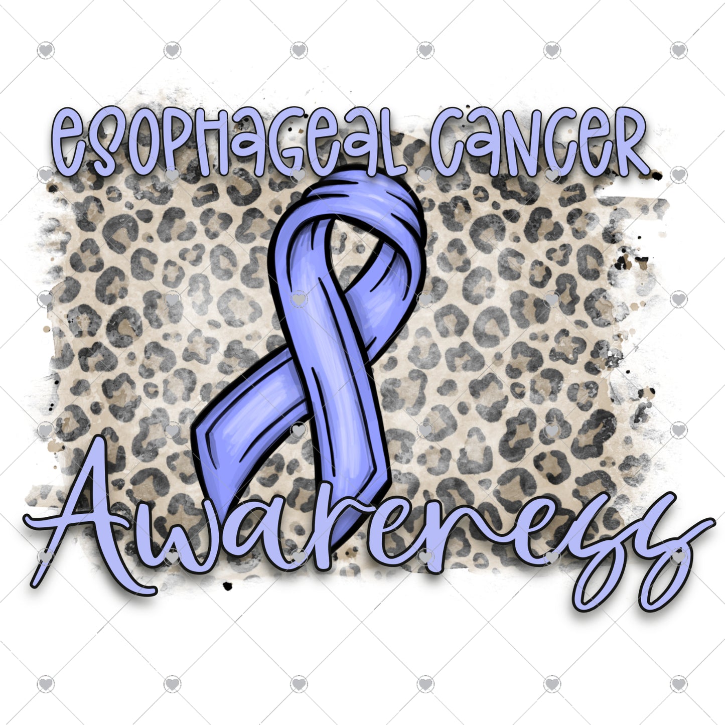 Esophageal Cancer Awareness Leopard Ready To Press Sublimation and DTF Transfer