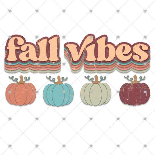 Fall Vibes Pumpkins Ready To Press Sublimation and DTF Transfer