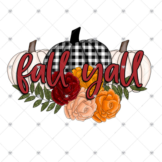 Fall Yall Pumpkin Plaid Ready To Press Sublimation and DTF Transfer