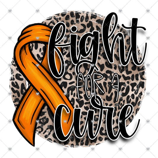 Fight For a Cure Orange Ribbon Ready To Press Sublimation and DTF Transfer