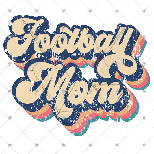 Football Mom Retro Ready To Press Sublimation and DTF Transfer