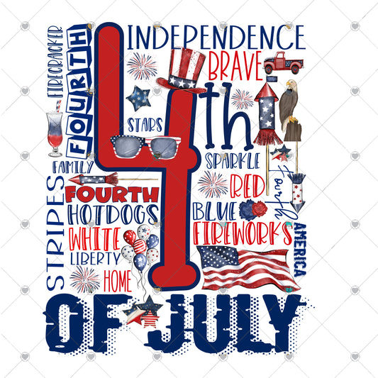Fourth of July Ready To Press Sublimation Transfer